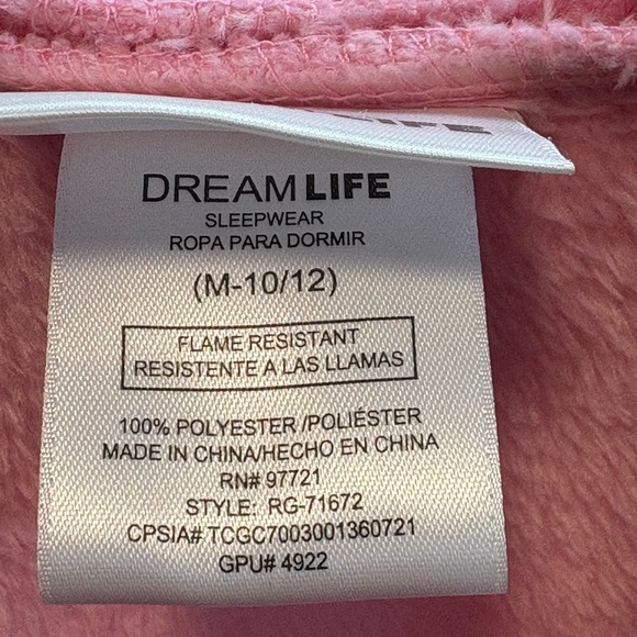 NWT 2pc set Girls Fluffy Pink Robe with Sleep Mask | Size Medium 10-12 - Picture 5 of 6